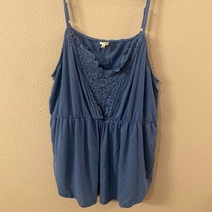 Blue peplum style top